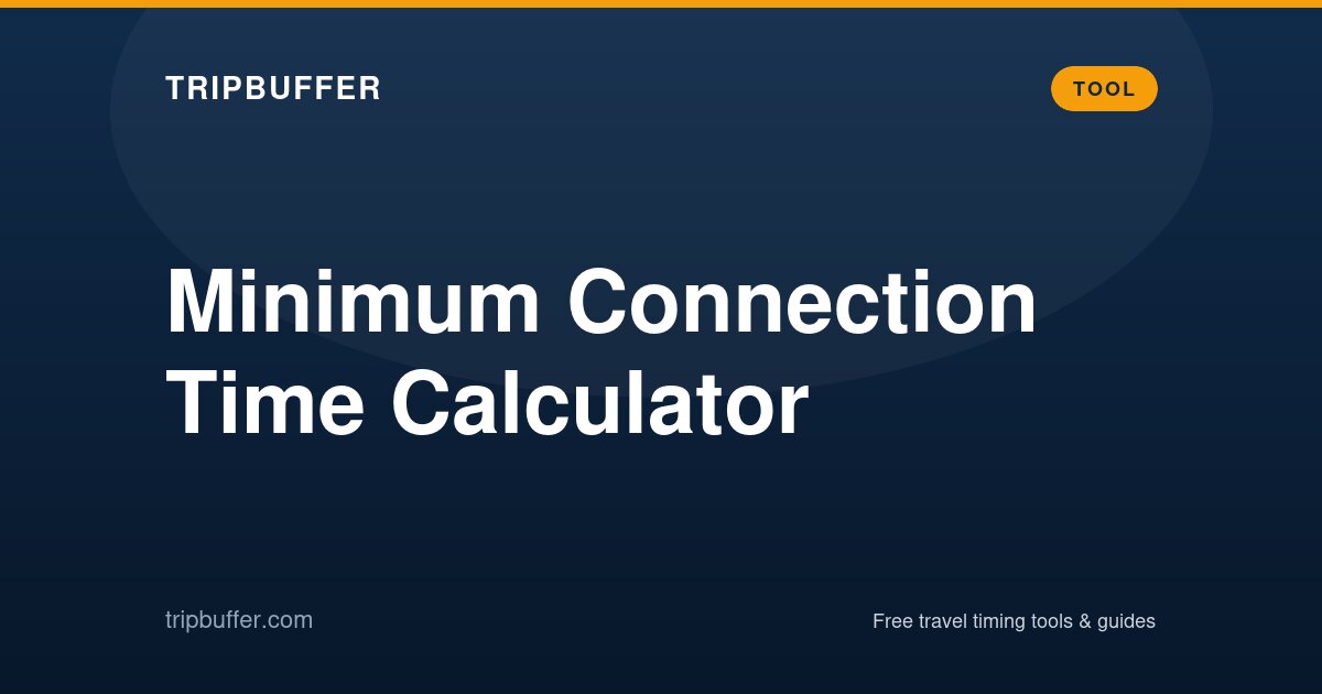 Minimum Connection Time Calculator — TripBuffer