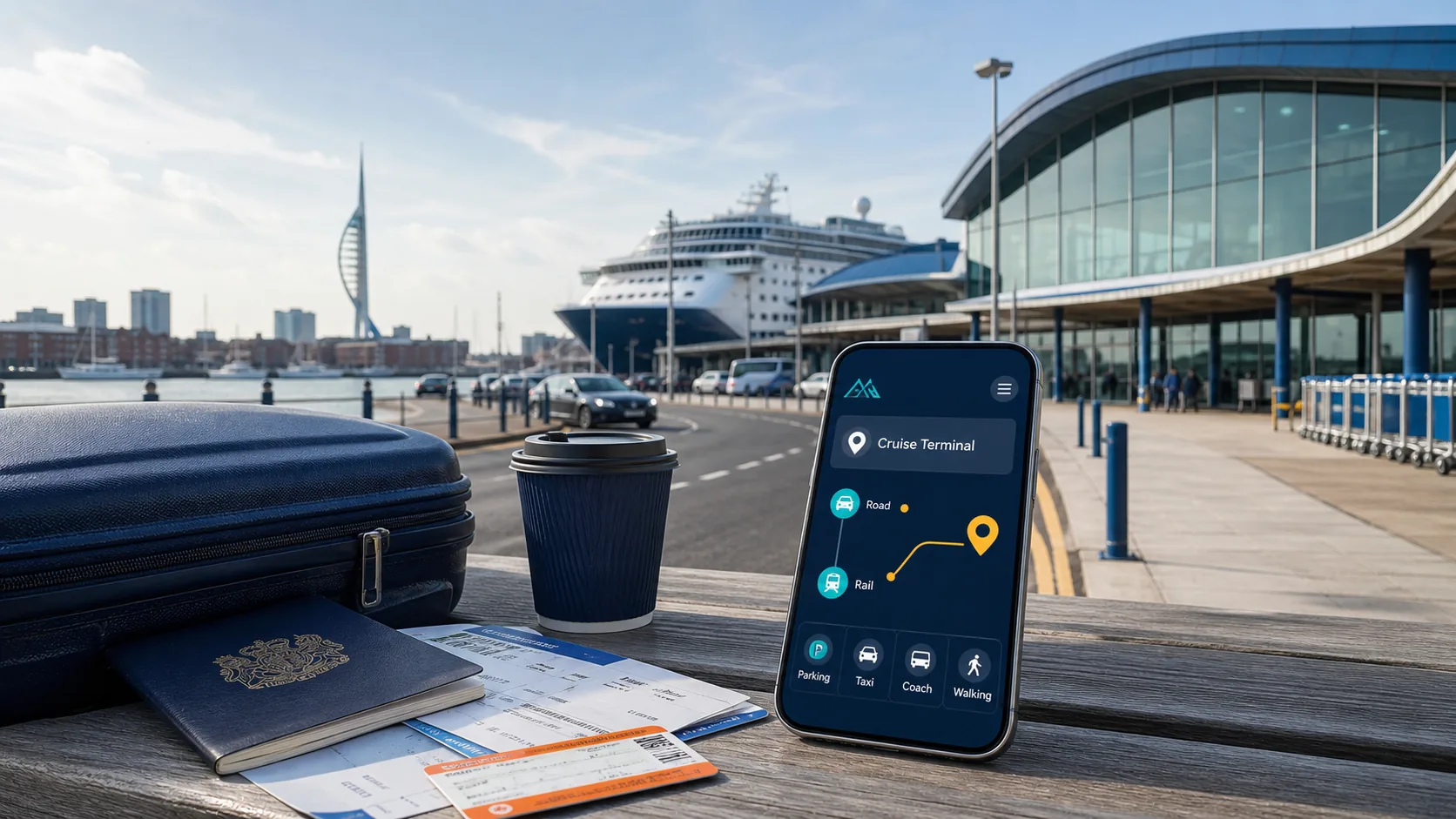 Cruise ship at Portsmouth International Port, illustrating the Portsmouth cruise terminal guide